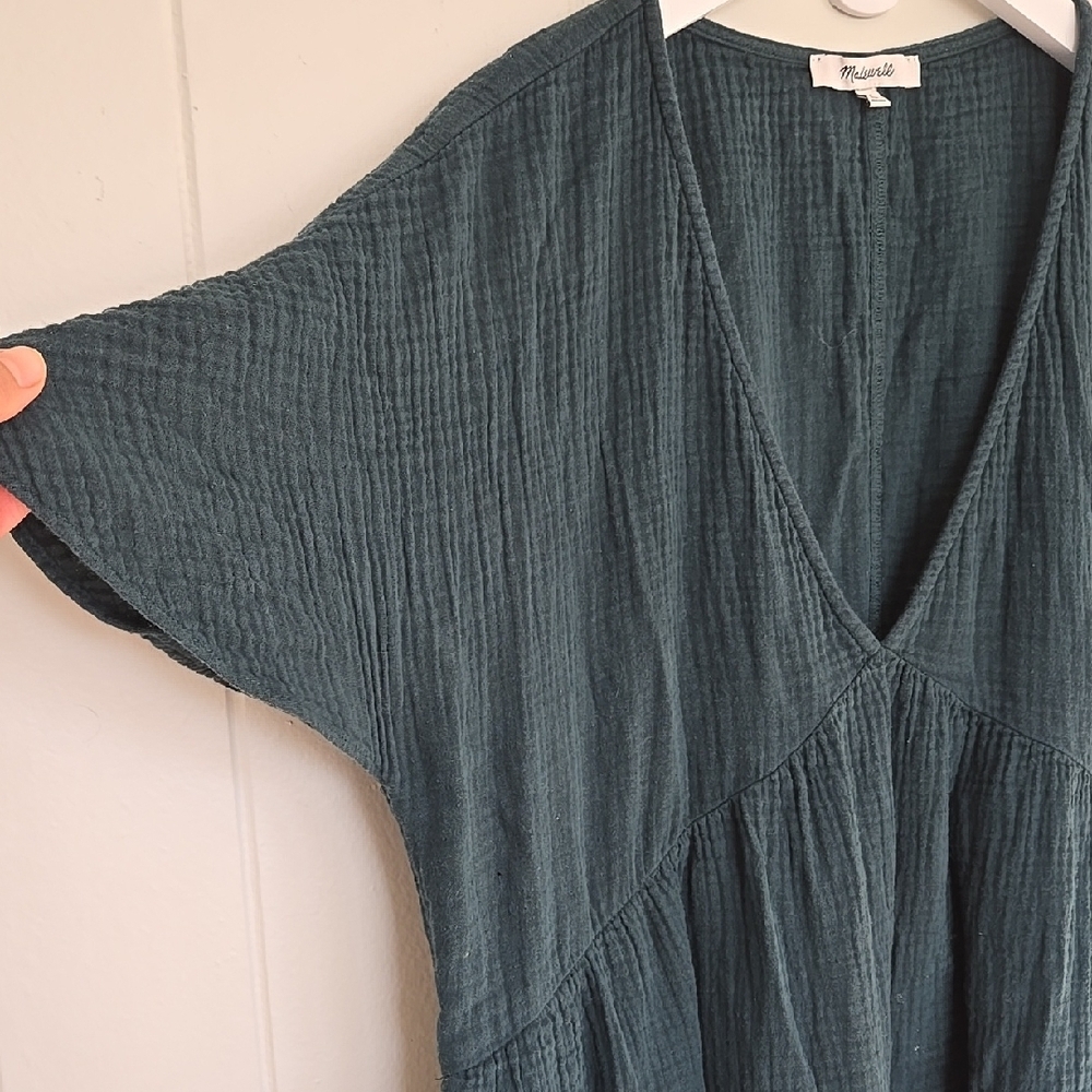 Madewell Lightspun Popover Tiered Mini Dress Size M - Picture 6 of 14